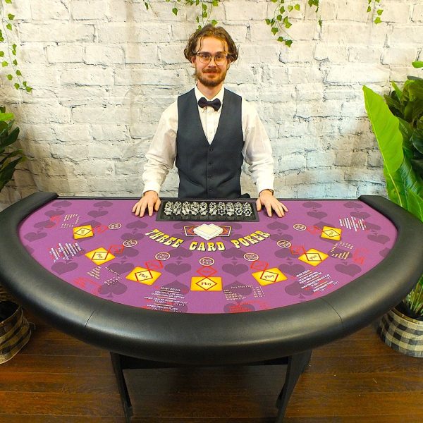 3-Card Poker table casino rental