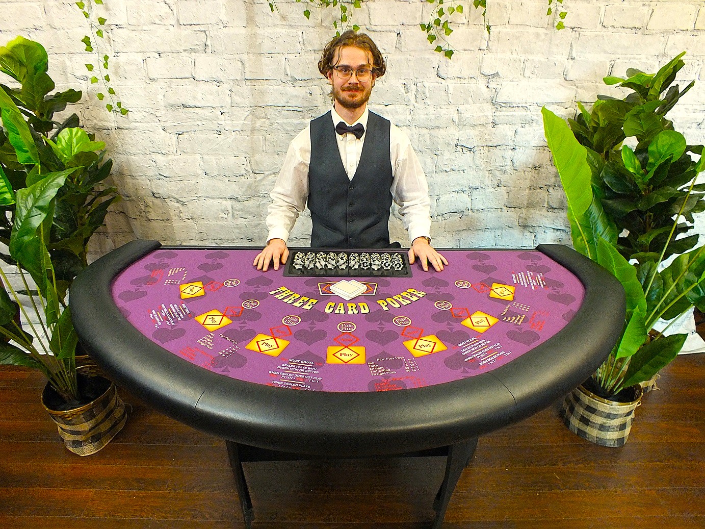 3-Card Poker table casino rental